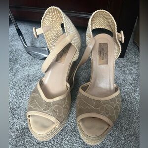 Valentino nude lace espadrilles